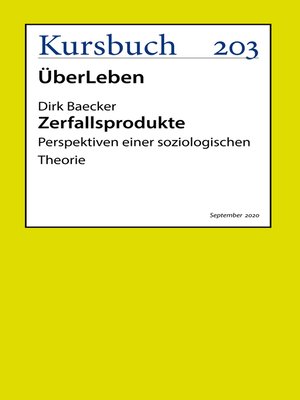 cover image of Zerfallsprodukte